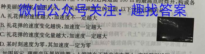 乌鲁木齐市第四中学2022-2023学年度下学期高一年级阶段性诊断测试.物理