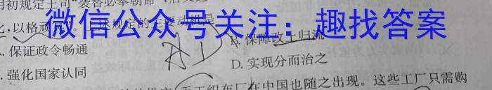 安徽省2022-2023学年度八年级第二学期期末质量检测试题（23-CZ226b）历史