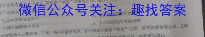 山西省忻州市2022~2023学年八年级第二学期期末教学质量监测(23-CZ261b)历史