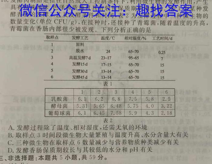 2023年深圳市普通高中高一年级调研考试生物