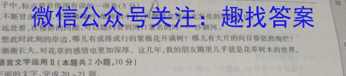 四川省南充市2024-2023学年度下期普通高中二年级学业质量监测语文