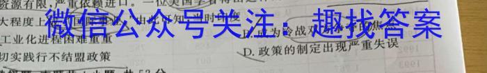 大荔县2022-2023学年(下)高二年级期末质量检测历史试卷