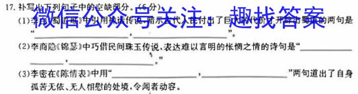 成都石室中学高2023届高考适应性考试(一)语文