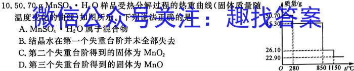 2023年安徽省初中学业水平考试 冲刺(一)化学