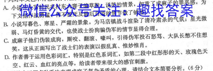 山东省2023年初中学业水平考试复习自测(三)(2023.6)语文