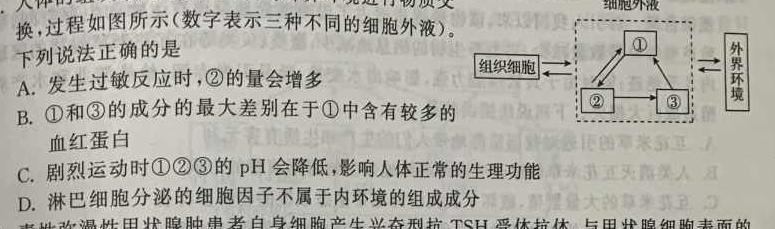 山西省2022~2023学年度高一年级5月月考(231686Z)生物