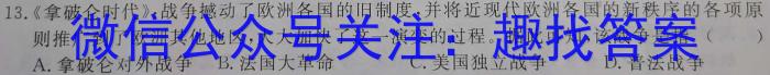 安徽省2023年中考导航总复习三轮模拟（一）历史