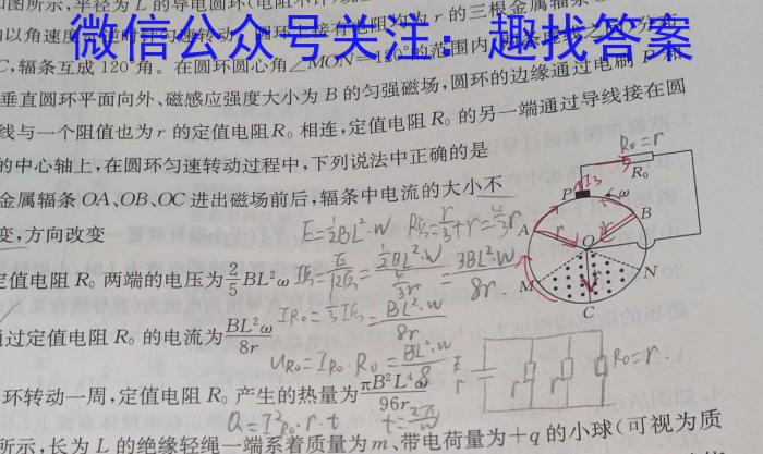 百校联盟2024届TOP300尖子生联考(2023年6月联考)高二.物理