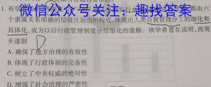 山东省2023年高一质量监测联合调考（5月）历史