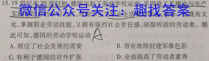 2023届陕西省九年级最新中考压轴卷(标识✿)历史