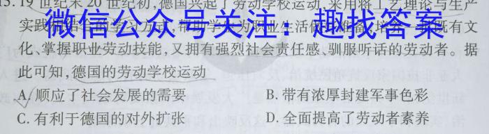 云南师大附中(云南省)2023届高考适应性月考卷(白白黑白黑白白白)(十)历史