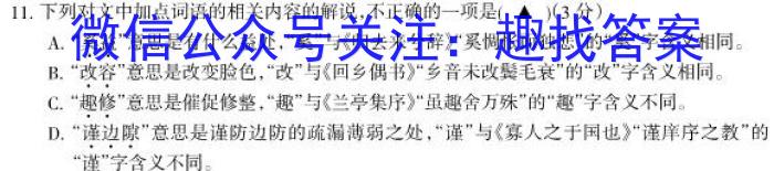 天一大联考 2023年河南省普通高中招生考试考前模拟试卷语文