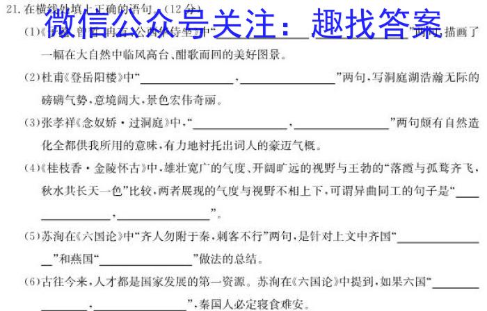 安徽省2024-2023学年八年级下学期期末调研卷语文