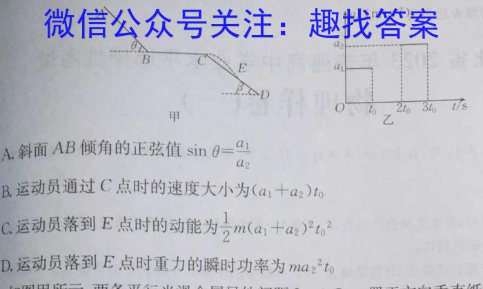 广西省2023年春季学期高一年级八校第二次联考f物理