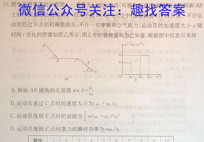 贵州省贵阳市五校2023届高三年级联合考试(黑白白白白白黑)物理.