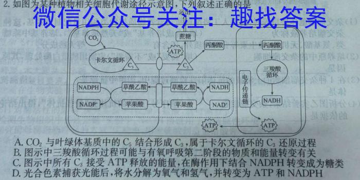 2023届先知冲刺猜想卷·新教材(三)生物