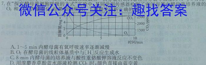 上进联考 2023-2024学年第一学期高一年级期末测试数学