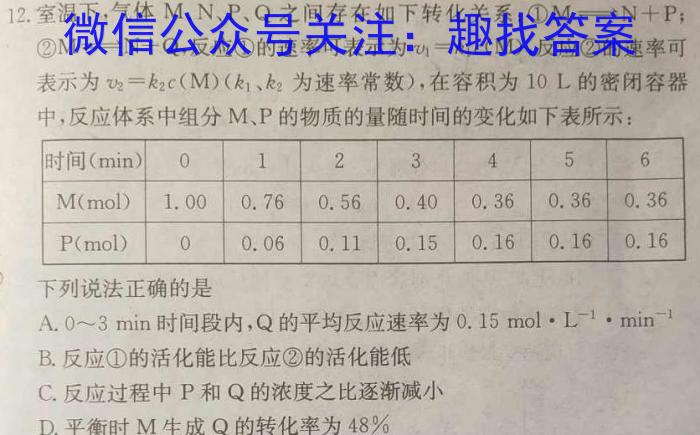 安徽第一卷·2024-2023学年安徽省七年级下学期阶段性质量监测(七)化学