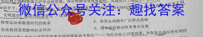 陕西省2023年九年级教学质量检测A（黑色◇）历史