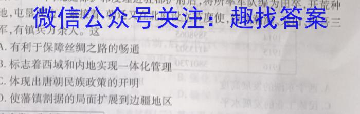 广西2023年春季学期高二5月检测卷(23-497B)历史