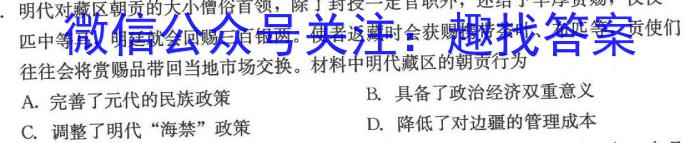 2023年“万友”中考突破卷（三）历史