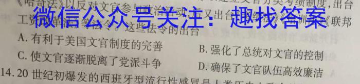 2023届全国百万联考高三5月联考(524C)历史