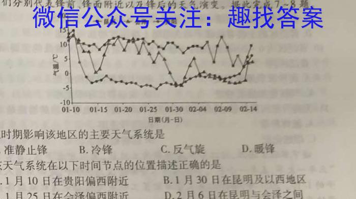 2023年湖南省高三年级5月联考（524C·HUN）地理.