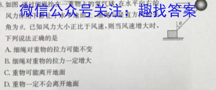 九师联盟 2022-2023学年高三5月高考仿真模拟(新高考)Gl物理
