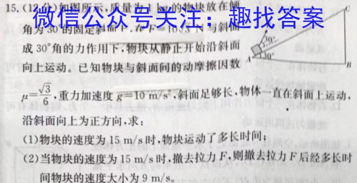 天一大联考 2022-2023学年(下)南阳六校高一年级期末考试.物理