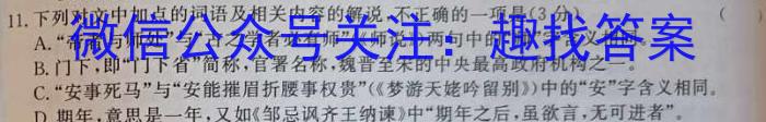 文博志鸿 2023年河南省普通高中招生考试试卷(夺冠一)语文