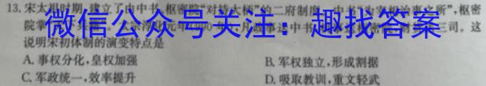 2023届陕西省九年级最新中考冲刺卷(标识■)历史