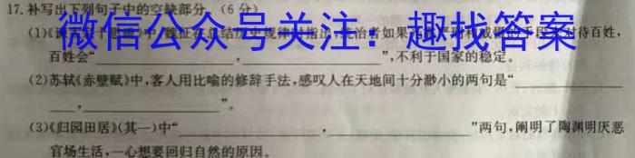 安徽省滁州市2022-2023学年度八年级第二学期教学质量监测语文