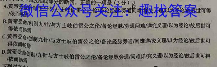 2023年陕西省初中学业水平考试·中考信息卷A语文