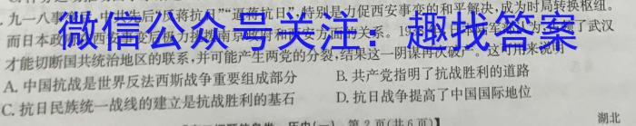 湖北省2023年普通高等学校招生全国统一考试模拟试题(三)历史