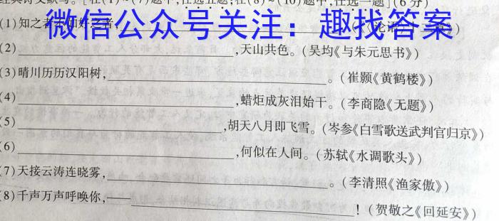 2023届西北师大附中高三模拟考试(2023年5月)语文