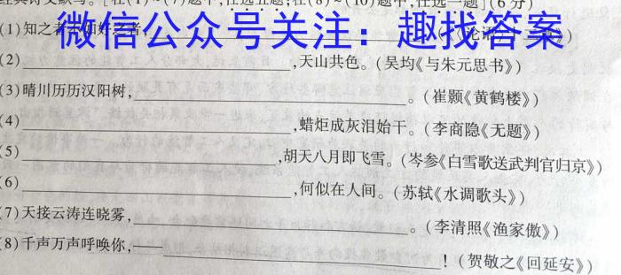 2023年安徽省初中毕业学业考试模拟仿真试卷(四)语文