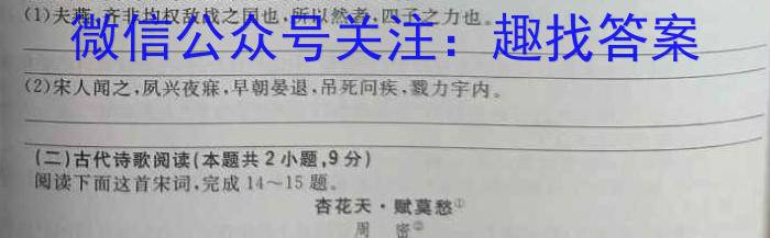 2023届中考导航总复习·模拟·三轮冲刺卷(一)1语文