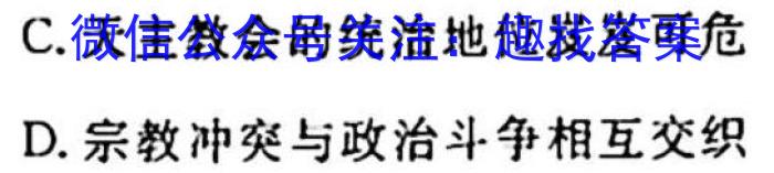 河南省名校联盟2022~2023学年高三下学期5月联考(2023.5)(3493C)历史