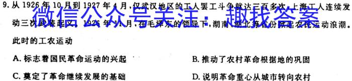 ［考前押题］2023年九师联盟高三年级高考考前押题历史