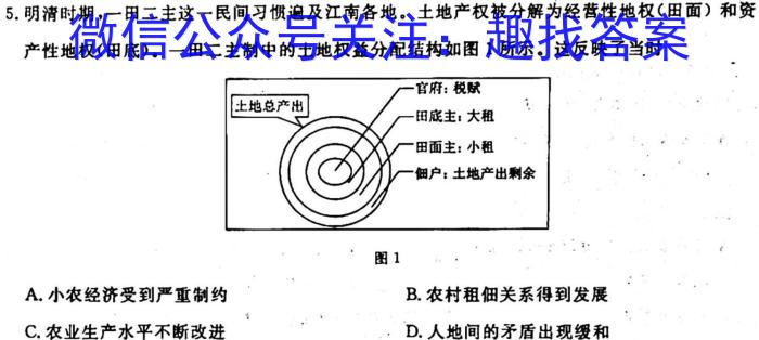 咸宁市2022-2023学年度下学期高二年级高中期末考试历史