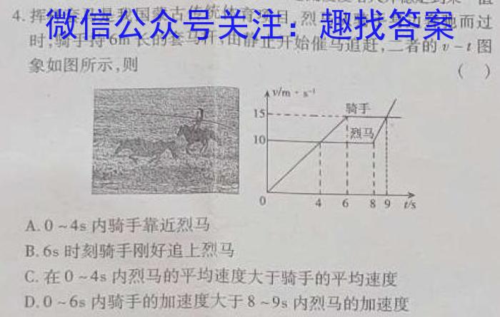 九师联盟 2023年江西省高一期末联考.物理