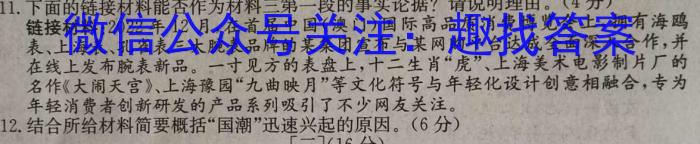 文博志鸿 2023年河南省普通高中招生考试模拟试卷(密卷一)语文