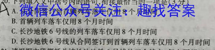 九师联盟2022~2023学年高二摸底联考语文(L)语文