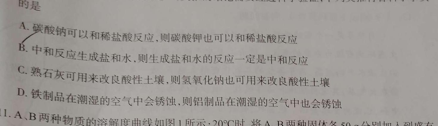 山西省2023年中考考前信息试卷(二)2化学