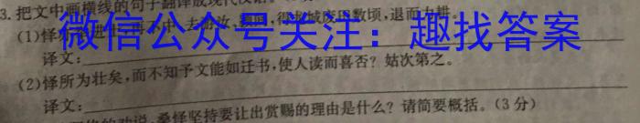 横峰县2023年九年级第二次适应性考试（23-CZ248c）语文