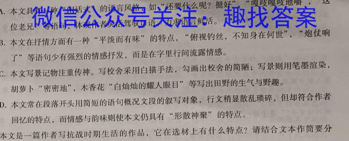 天一大联考 2023年河南省普通高中招生考试考前模拟试卷语文