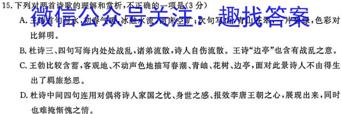 甘肃省2022-2023学年下学期高二年级6月月考语文