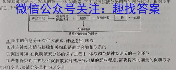 山西省2023年中考考前信息试卷(二)2生物