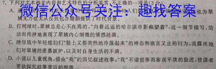 安徽省合肥市庐江县2022/2023学年度七年级第二学期期末教学质量抽测语文