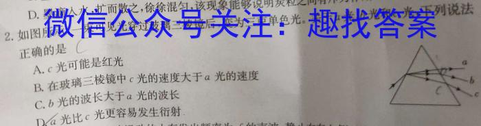 云南师大附中(贵州卷)2023届高考适应性月考卷(黑白白黑黑黑白)l物理